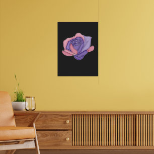 Rodnad och blommande ros poster