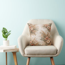 Rodnad och Crème Boho Pampas Bouquet Kudde