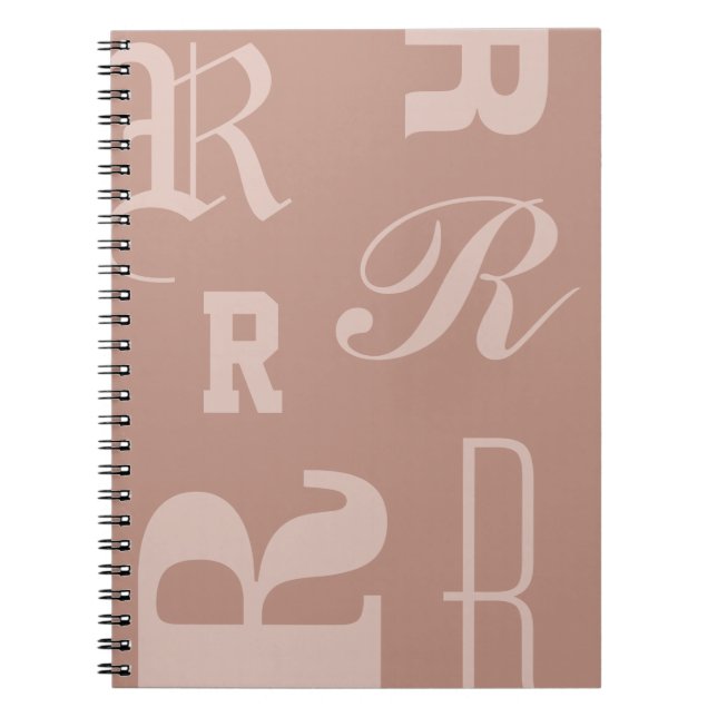 Rodnad Personlig Monogram, Typografi Initialer Anteckningsbok (Framsidan)