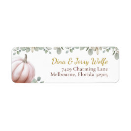 Rodnad Pumpa Höst Baby Shower Returadress Etikett