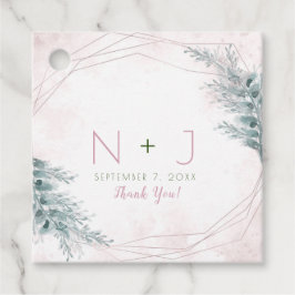 Rodnad Rosa Akvarell Geometrisk Botanisk Bröllop Gåvor Etiketter