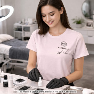 Rodnad Rosa Anställds Namn Företagets Logotyp Ögon T Shirt