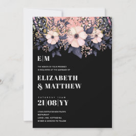 Rodnad Rosa Dammig Blå Roséguld Blommig Bröllop El