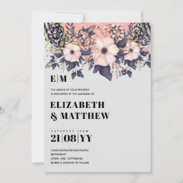 Rodnad Rosa Dammig Blå RosenGuld Blommig Bröllop E