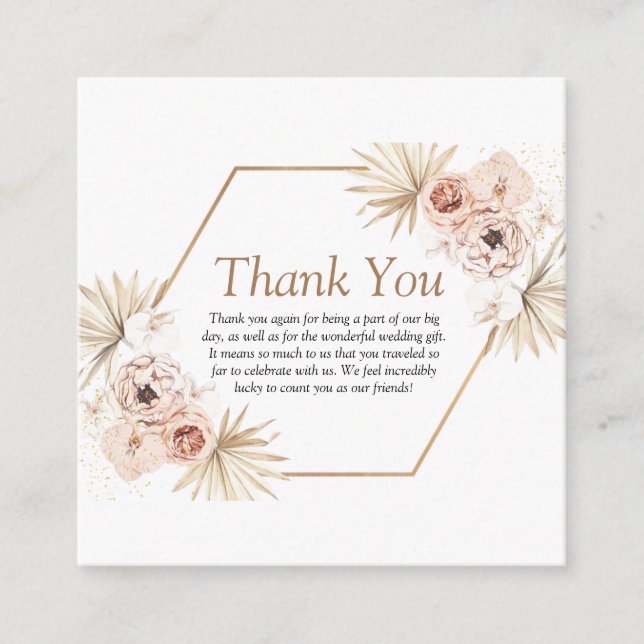 Rodnad rosa grönska eukalyptus blomster tack en tilläggskort (Framsida)