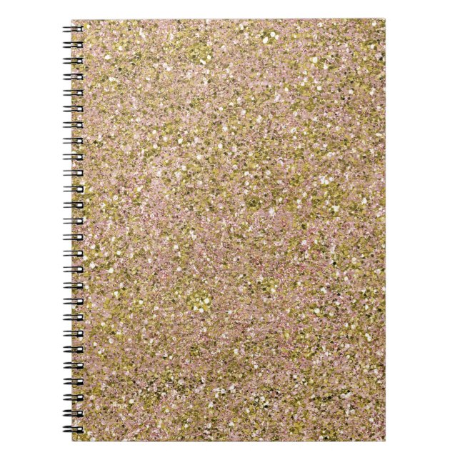 Rodnad Rosa & Guld Glam Glitter Gnistra Anteckningsbok (Framsidan)