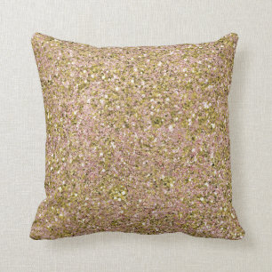Rodnad Rosa & Guld Glam Glitter Gnistra Feminint Kudde
