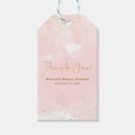 Rodnad Rosa & Guld Stänk Modern Bröllopsfest Presentetikett