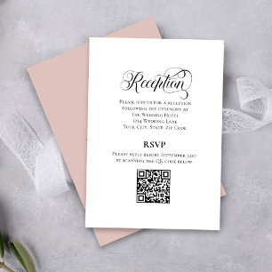 Rodnad Rosa Kalligrafi Bröllop RSVP QR-kod Tilläggskort