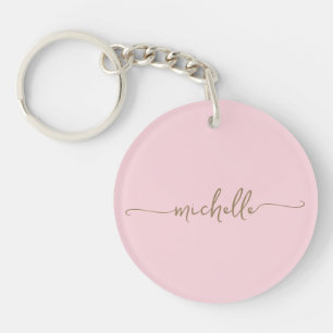 Rodnad Rosa Minimalistisk Guld Monogram Namn Skrif