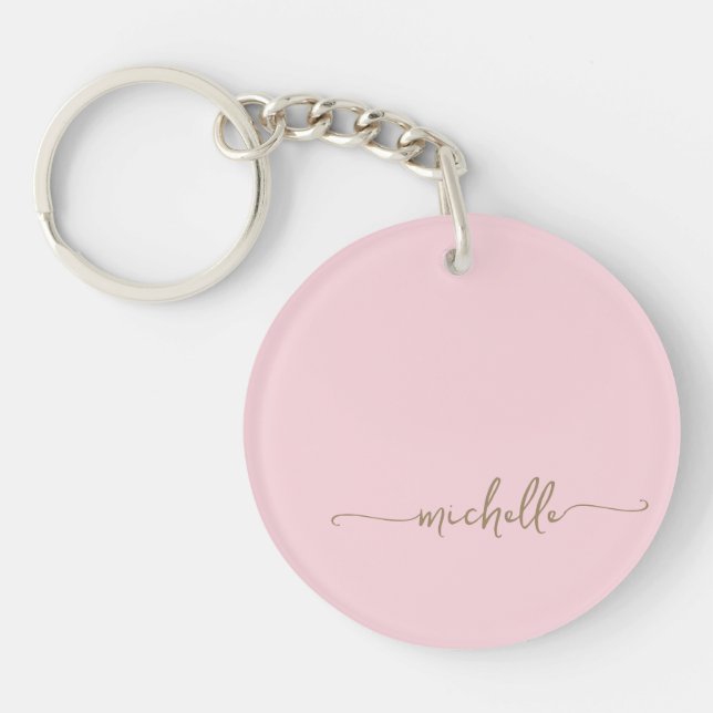 Rodnad Rosa Minimalistisk Guld Monogram Namn Skrif (Framsidan)
