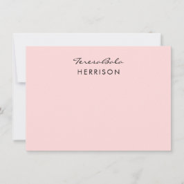 Rodnad Rosa | Modern Minimalist Monogram-design Anteckningskort