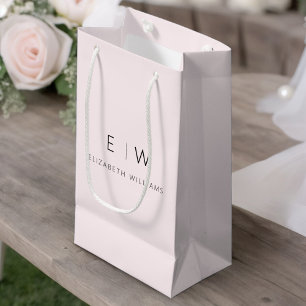Rodnad Rosa Modern Minimalist Monogram Namn