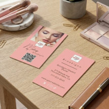 Rodnad Rosa Skriptlogotyp QR-kod Foto Smink