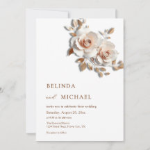 Rodnad Rose Guld 3D Blommor Enkel