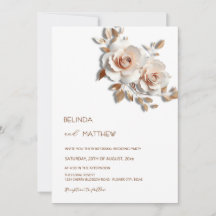 Rodnad Rose Guld 3D Blommor Enkel