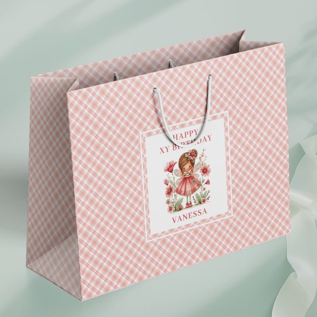 Rodnad Sagoprinsessa Whimsical Blommig Födelsedags (Blush Fairy Girl Whimsical Floral Birthday Gift Bags

)