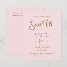 Rodnad SWEET 16 Modern Elegant Budget Födelsedag