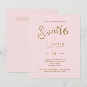 Rodnad SWEET 16 Modern Elegant Budget Födelsedag