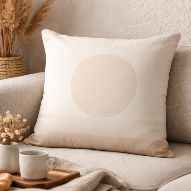 Rodnad Taupe Sol Glöd Kasta Kudde (Blush taupe sun circle accent for refined neutral living spaces)