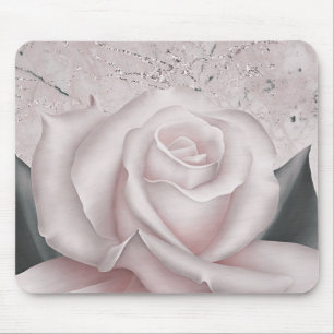 Rodnad Vit Ros Glam Modern Marmor Shabby Chic Musmatta