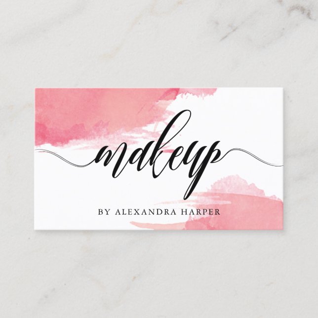 Rodnaden smetar - CalligraphyMakeupkonstnären Visitkort (Framsida)