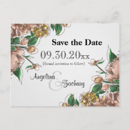 Rodnande Blommotiv Spara Datum Bröllopskort Meddelande Vykort