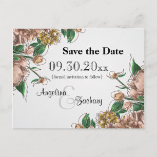 Rodnande Blommotiv Spara Datum Bröllopskort Meddelande Vykort