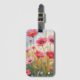 Rodnande Blomster | Rosa Blommig Äng Floral Bagagebricka