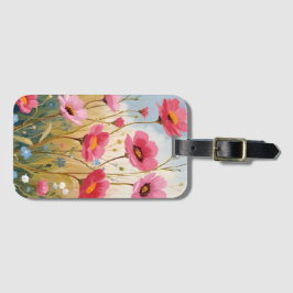 Rodnande Blomster | Rosa Blommig Äng Floral Bagagebricka