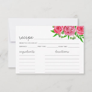 Rodnande blomsterreceptkort