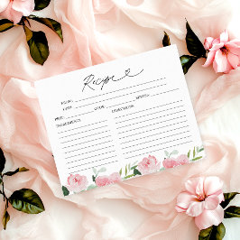Rodnande Bröllopsfest med Blommotiv Receptkort