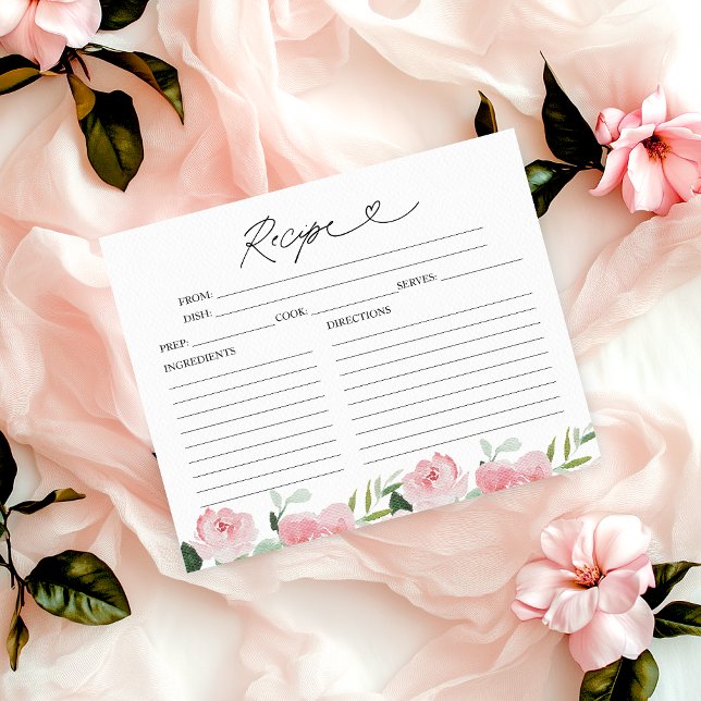 Rodnande Bröllopsfest med Blommotiv Receptkort (Skapare uppladdad)