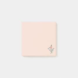 Rodnande Floral Turkos Botanisk Post-it Block