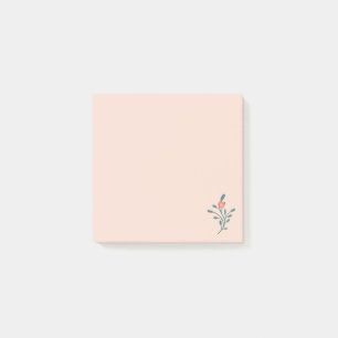 Rodnande Floral Turkos Botanisk Post-it Block