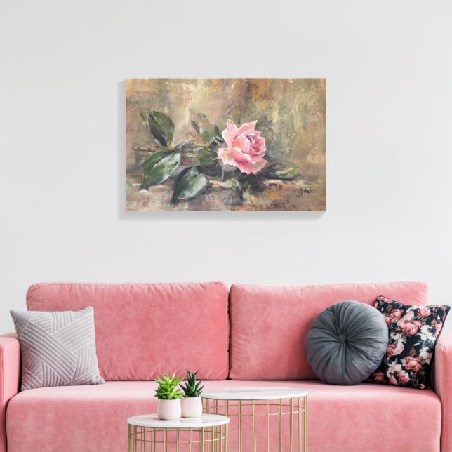 Rodnande Grace Rose Canvastryck (Insitu (Vardagsrum))
