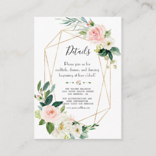 Rodnande kräm Blommig Bröllop Handstil Detaljer Tilläggskort