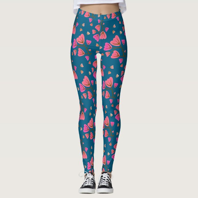 Rodnande kronbladslinser leggings (Framsida)
