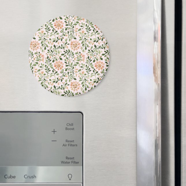 Rodnande Persikablommor Gröna blad Magnet (In Situ (Fridge))