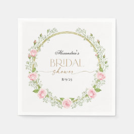 Rodnande Romans: Rosa Rosor & Gipskära Pappersservett