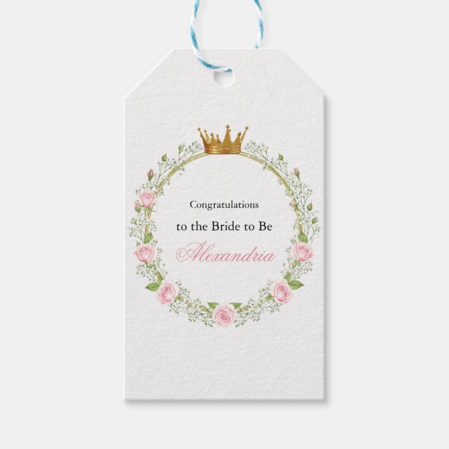 Rodnande Romans: Rosa Rosor & Gipskära Presentetikett (Framsidan)