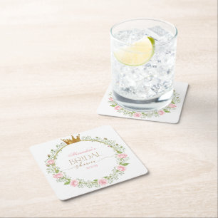 Rodnande Romans: Rosa Rosor & Gipskära Underlägg Papper Kvadrat