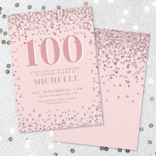 Rodnande Rosa 100-årsdag Inbjudningar