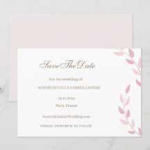 Rodnande Rosa Blad Höst Save The Date Bröllop