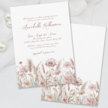 Rodnande Rosa Blommig Boho Barnkalas