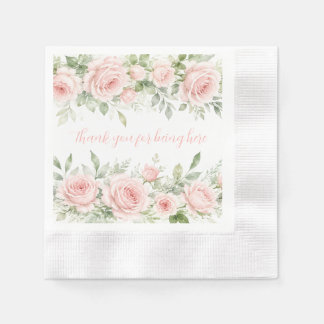 Rodnande Rosa Blommig Pappersservett