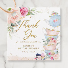 Rodnande Rosa Blommig Tekalas Baby Shower Födelsed Gåvor Etiketter