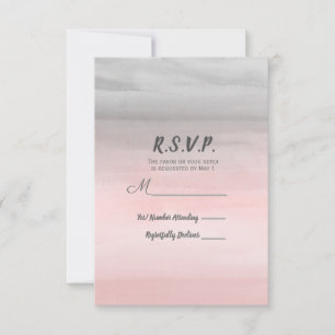 Rodnande Rosa & Grå Modern Akvarell RSVP Svar