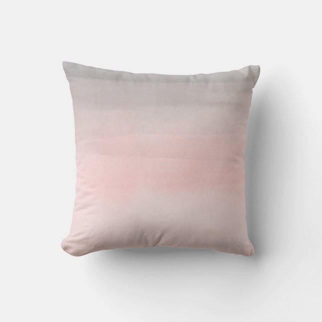 Rodnande Rosa & Grått Modern Akvarell Kvinnlig Gla Kudde (Framsida)