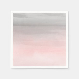 Rodnande Rosa Grått Modern Akvarell Ombre Chic Pappersservett